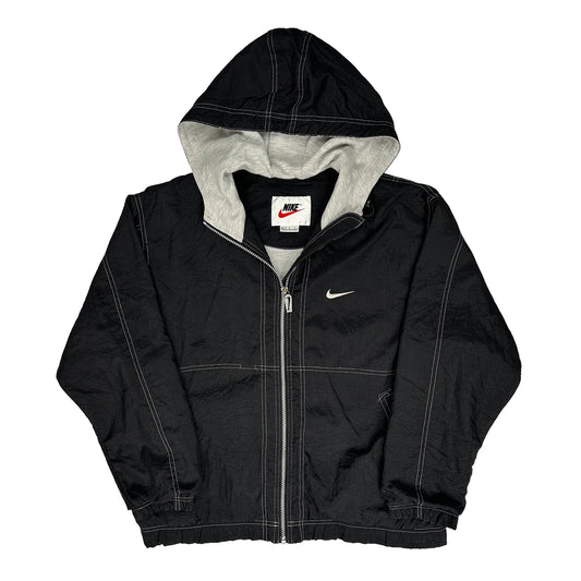 Nike Contrast Stitch Windbreaker - Medium Black Nylon