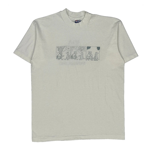Hanes Single Stitch T-Shirt - Large White Cotton Blend