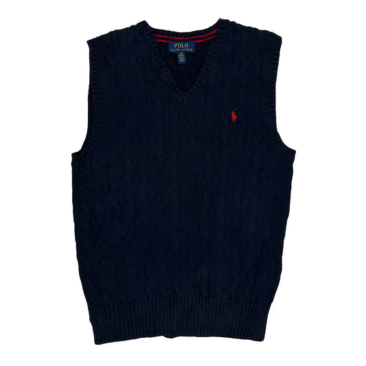 Age 14-16 Polo By Ralph Lauren Sweater Vest - Large Navy Cotton
