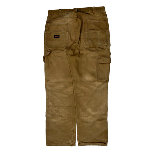 Vintage Dickies Double Knee Carpenter Trousers - 32W 31L Khaki Cotton