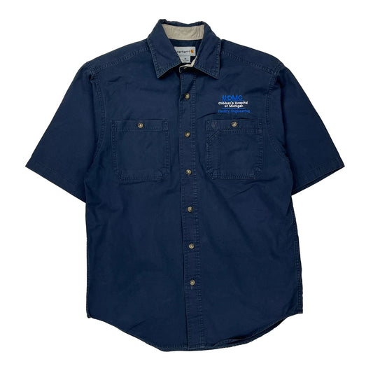 Children'S Hospital Of Michigan Facility Engineering Carhartt Short Sleeve Shirt - Medium Blue Cotton