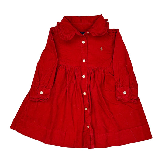 Age 9 Months Ralph Lauren Dress - 2XS Red Cotton