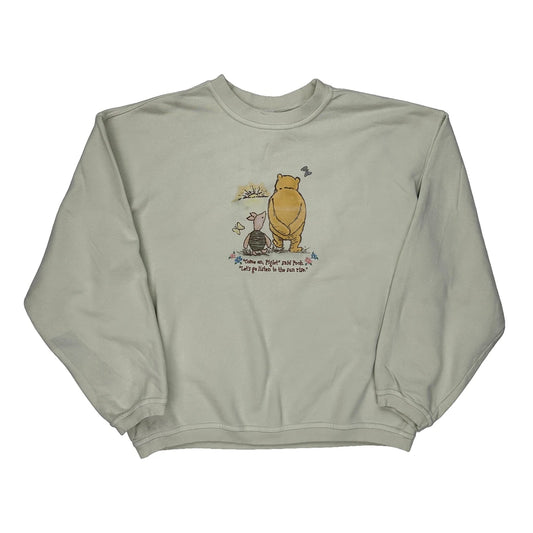 Disney Cartoon Sweatshirt - Large Cream Cotton