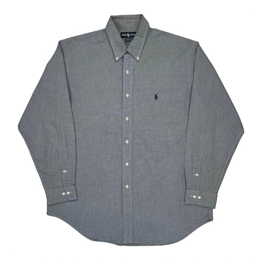 Vintage Ralph Lauren Checked Shirt - Large Gray Cotton