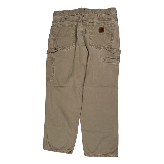 Carhartt Carpenter Trousers - 34W 30L Khaki Cotton