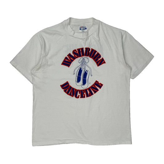 Dance Hanes Graphic T-Shirt - Large White Cotton