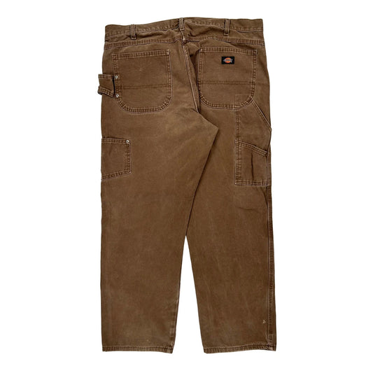 Dickies Carpenter Trousers - 37W 31L Brown Cotton