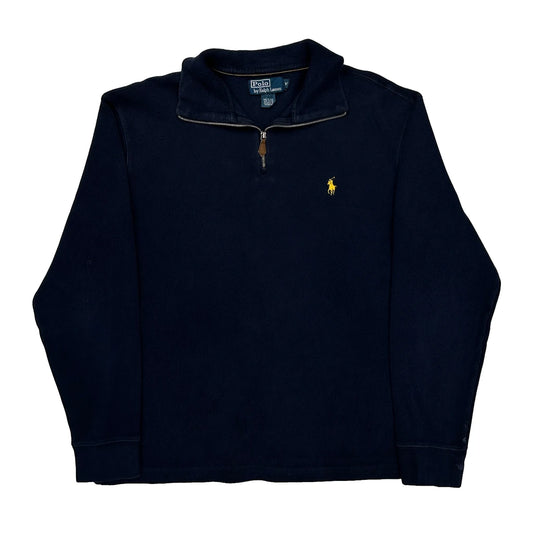 Polo By Ralph Lauren 1/4 Zip - Medium Navy Cotton