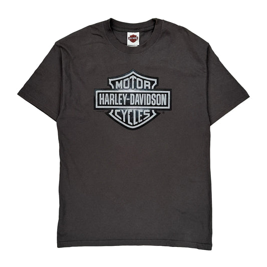 Pueblo, Colorado Harley Davidson Graphic T-Shirt - Large Grey Cotton