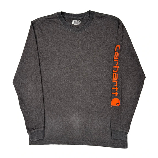 Carhartt Long Sleeve T-Shirt - Medium Grey Cotton Blend