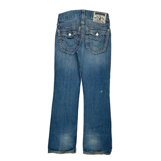 Vintage True Religion Contrast Stitch Jeans - 28W UK 6 Blue Denim