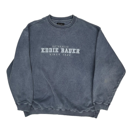 Eddie Bauer Spellout Sweatshirt - XL Blue Cotton