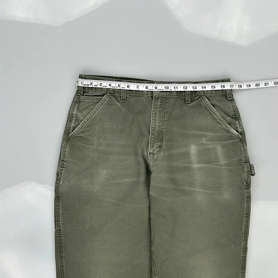 Loose Original Fit Carhartt Carpenter Trousers - 34″ Waist Khaki Cotton