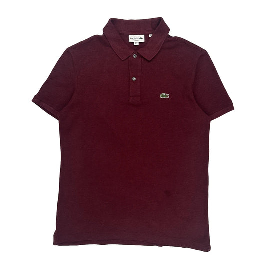 Lacoste Slim Fit Polo Shirt - Large Burgundy Cotton