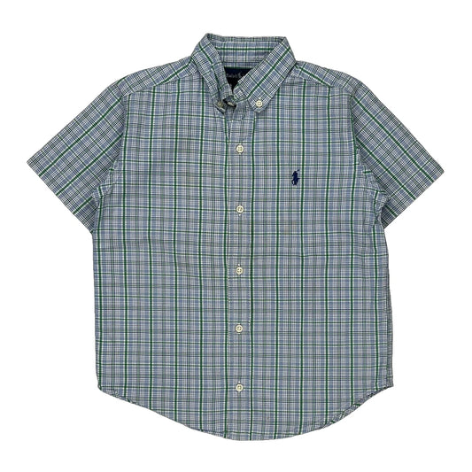 Age 6 Ralph Lauren Checked Short Sleeve Shirt - Small Blue Cotton