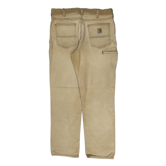 Carhartt Carpenter Trousers - 33W 31L Beige Cotton