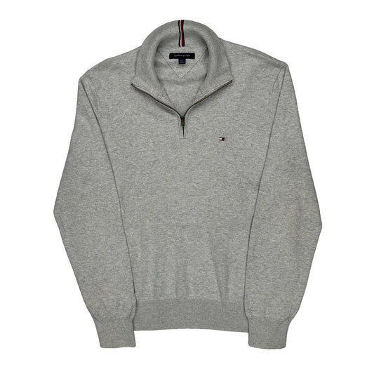 Tommy Hilfiger 1/4 Zip - Large Grey Cotton