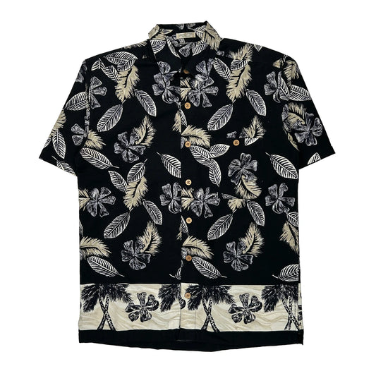 Unbranded Floral Hawaiian Shirt - Medium Beige Cotton