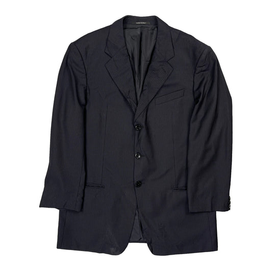 Armani Pinstripe Blazer - Medium Black Wool Blend