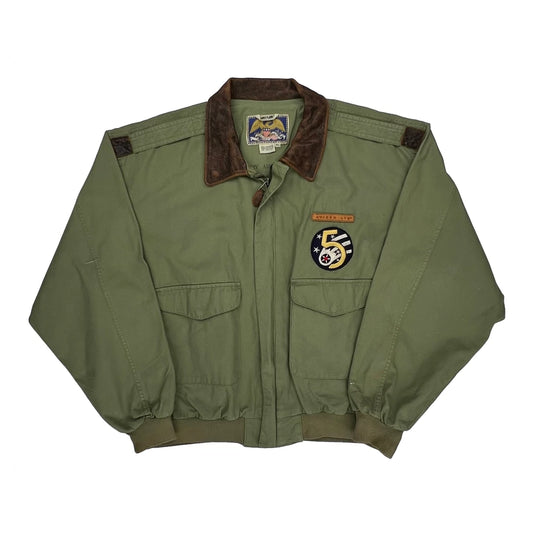 5Th Air Force Patch Avirex A2 Bomber Jacket - XL Green Cotton