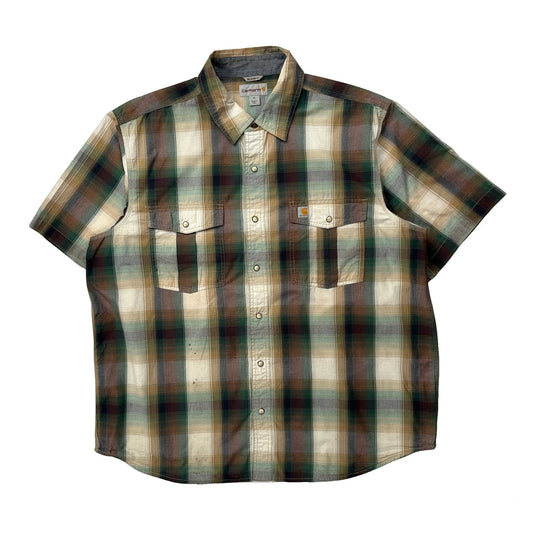 Carhartt Checked Short Sleeve Shirt - XL Multicoloured Cotton