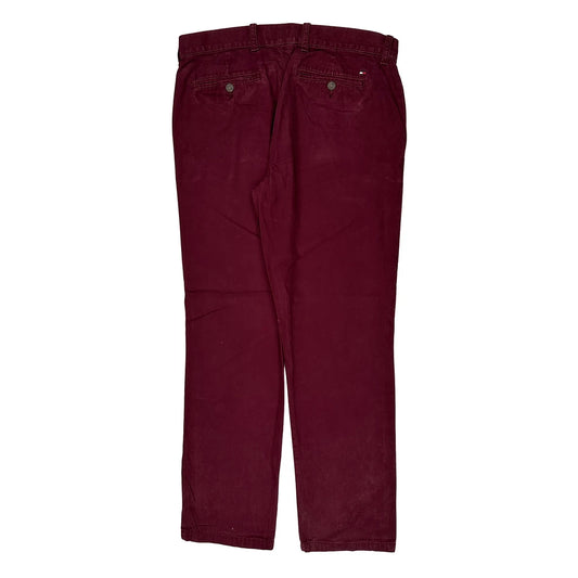 Tommy Hilfiger Chinos - 34W 30L Burgundy Cotton