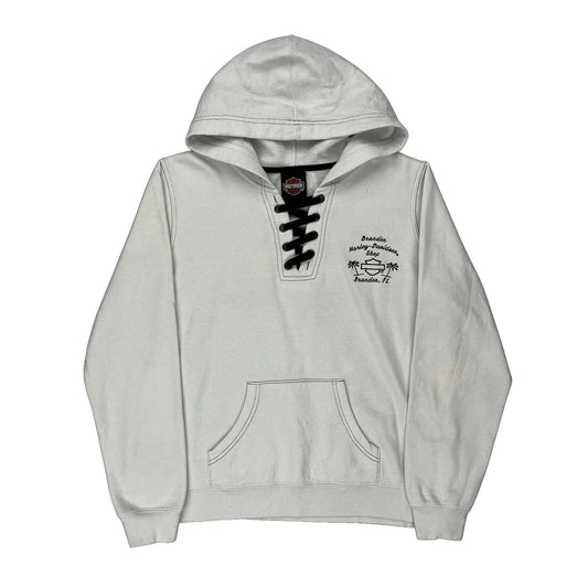 Harley Davidson Hoodie - Large White Cotton Blend