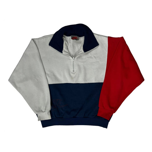 Nike 1/4 Zip - Medium White Cotton