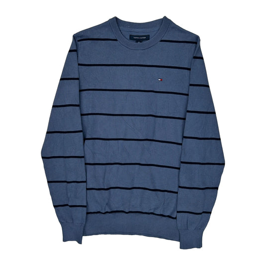 Tommy Hilfiger Striped Sweater - Small Blue Cotton
