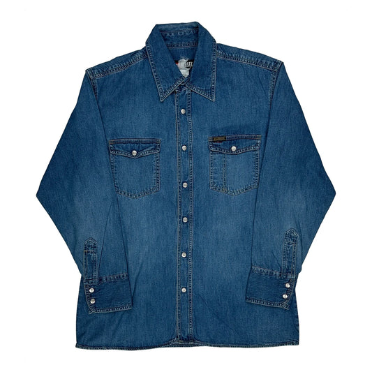 Vintage Diesel Denim Shirt - Medium Blue Cotton
