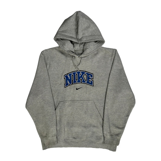 Nike Spellout Hoodie - Large Gray Cotton