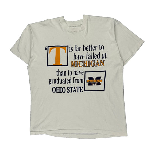 College Rivalry Fruit Of The Loom Graphic T-Shirt - XL White Cotton