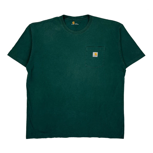 Vintage Carhartt Tall T-Shirt - XL Green Cotton