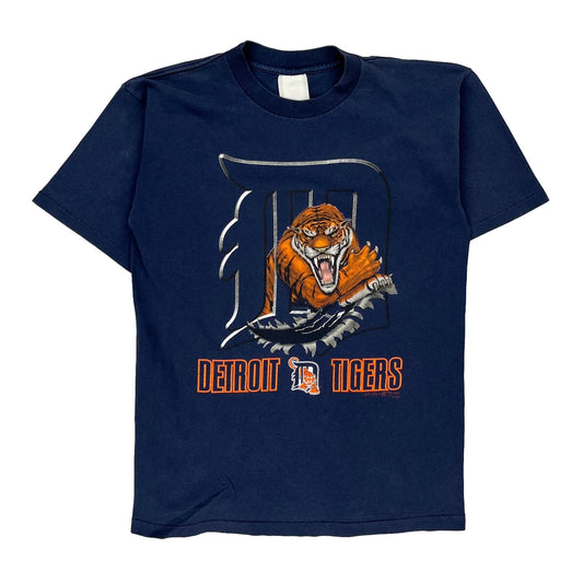 Age 13-15 Detroit Tigers Unbranded Single Stitch T-Shirt - XL Blue Cotton