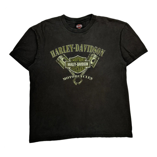 Hampton Roads Harley Davidson Graphic T-Shirt - XL Black Cotton