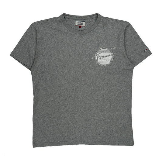 Vintage Established 1985 New York City Tommy Jeans Graphic T-Shirt - Large Grey Cotton