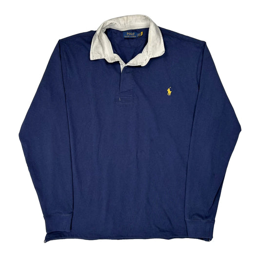 Polo By Ralph Lauren Tall Rugby Shirt - Large Blue Cotton