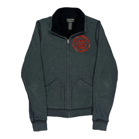 Vintage Polo By Ralph Lauren Fleece Jacket - Medium Grey Cotton Blend