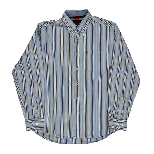 Tommy Hilfiger Striped Shirt - Medium Blue Cotton