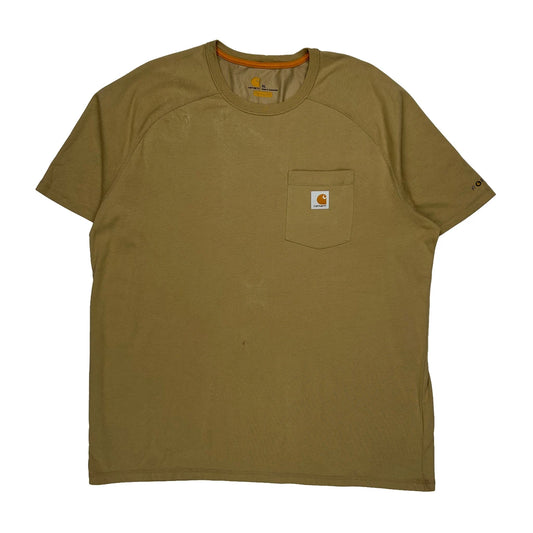 Carhartt T-Shirt - XL Khaki Cotton