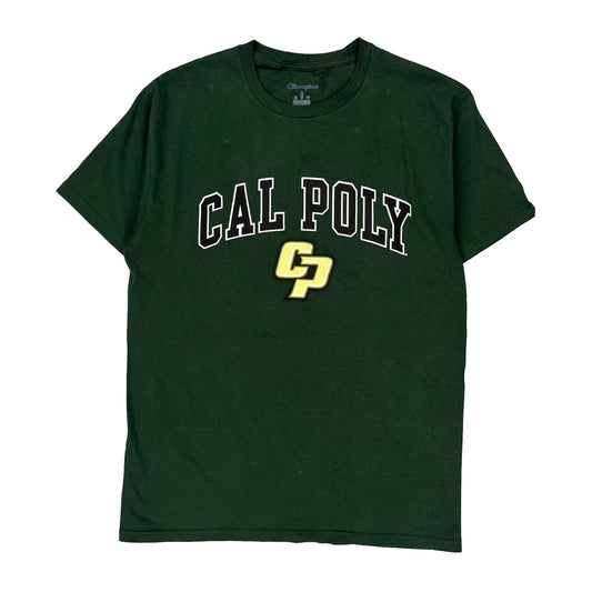Cal Poly Champion College T-Shirt - Medium Green Cotton