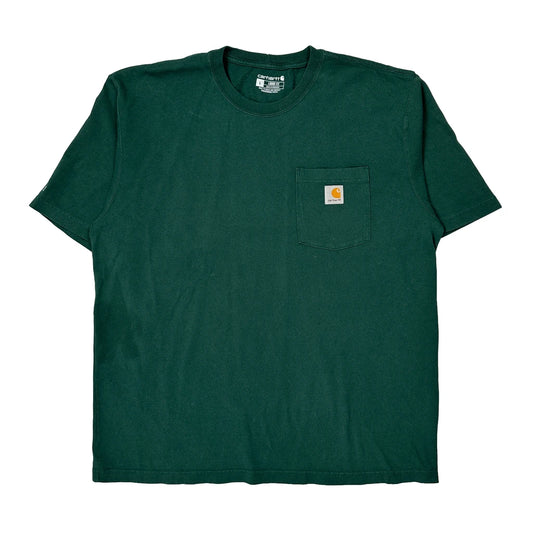 Carhartt T-Shirt - Large Green Cotton