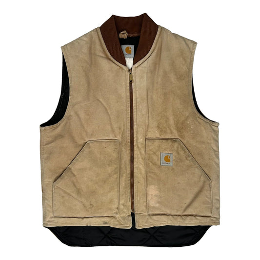 Quilted Lining Carhartt Gilet - Large Beige Cotton