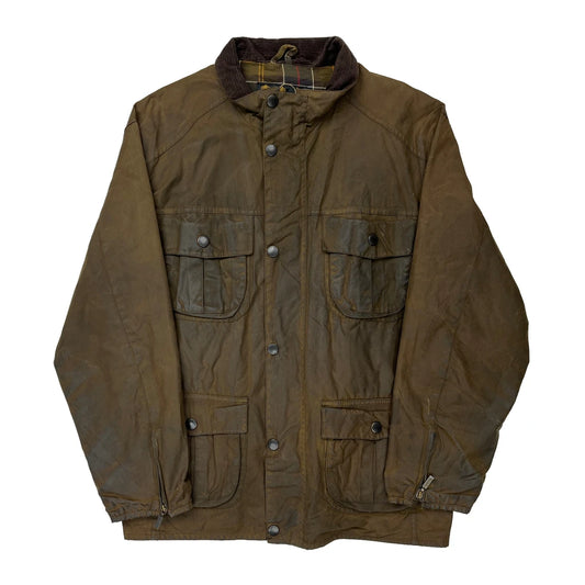Barbour Checked Wax Jacket - XL Brown Cotton