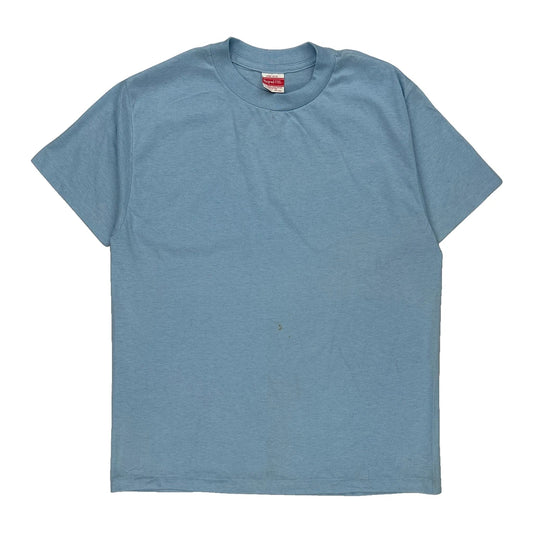 Blank Royal Single Stitch T-Shirt - Large Blue Cotton Blend