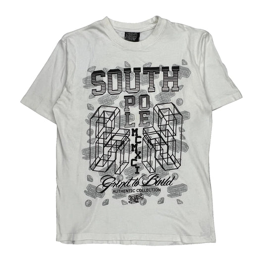 Grind To Build Southpole Hip Hop T-Shirt - Large White Cotton