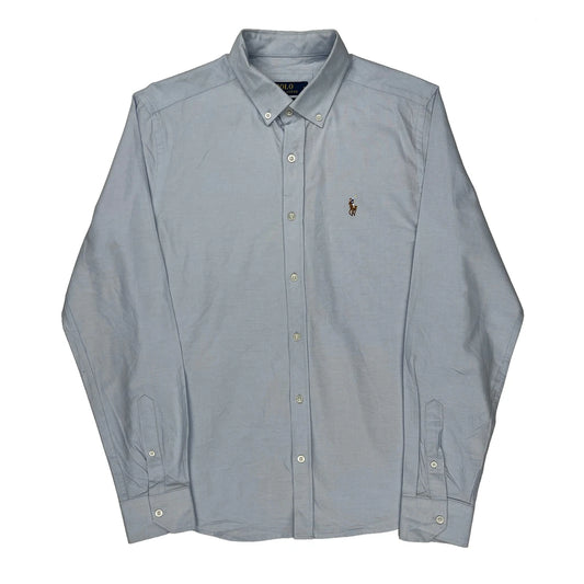 Polo By Ralph Lauren Slim Fit Shirt - Large Blue Cotton