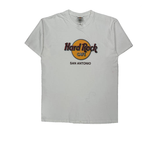 San Antonio Hard Rock Cafe Graphic T-Shirt - Large White Cotton