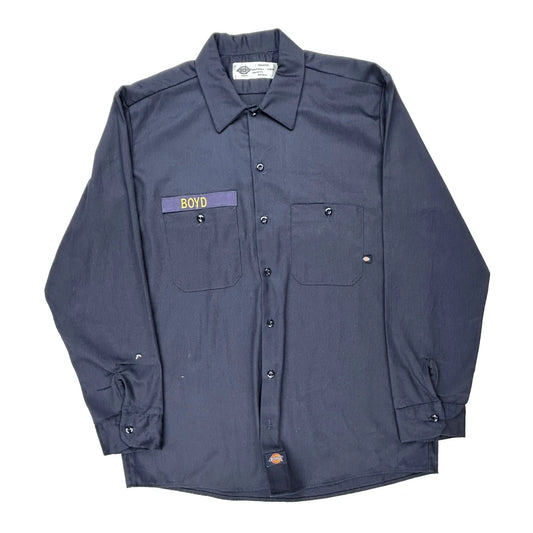 Dickies Shirt - Large Navy Cotton