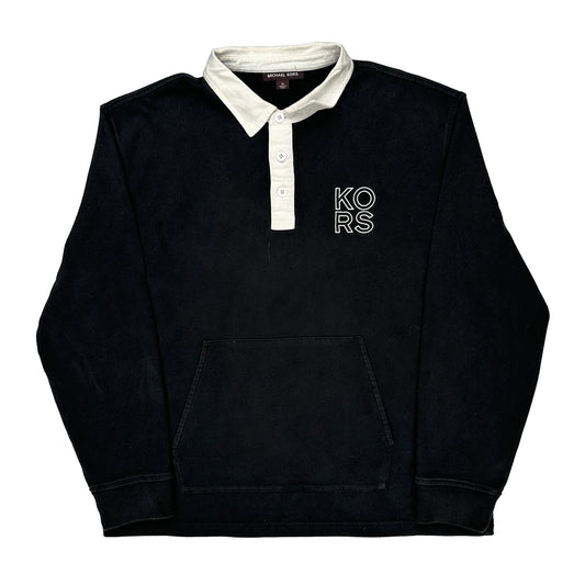 Michael Kors Collared Rugby Shirt - XL Black Cotton